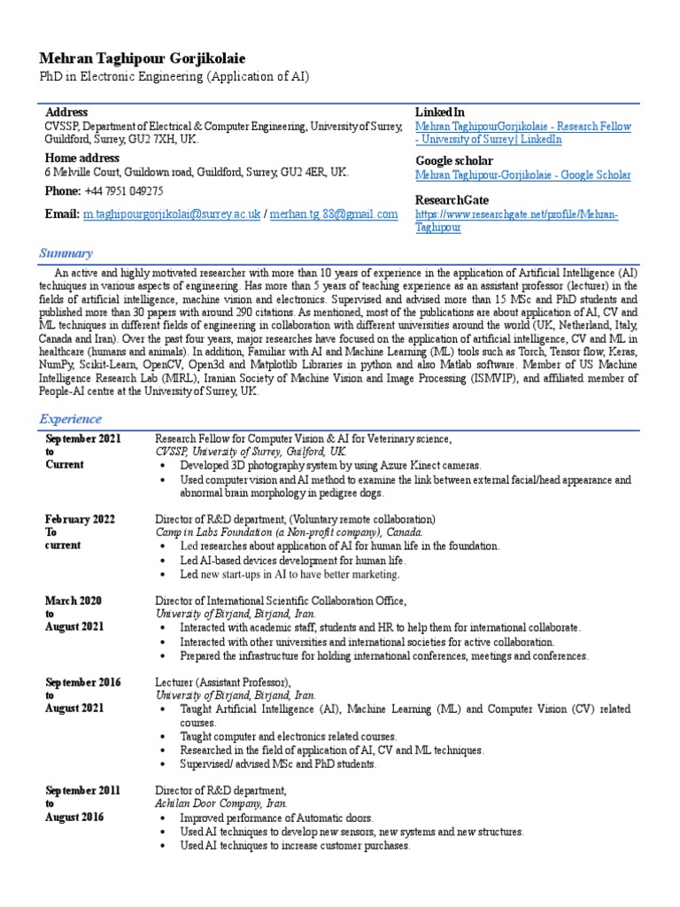 AI & Engineering Research Profile | PDF | Artificial Intelligence ...