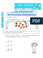 Adicion y Sustraccion de Fracciones Homogeneas