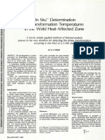 In-situ determination of transformation in the weld heat affected zone