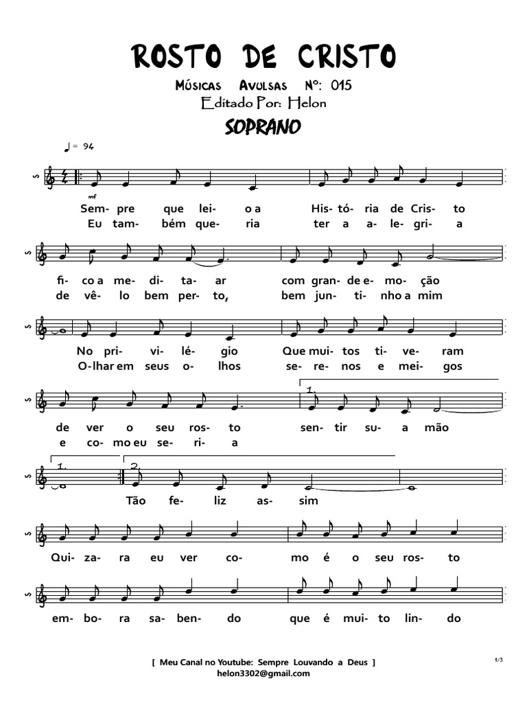 Letra e Cifra: Rosto de Cristo | PDF