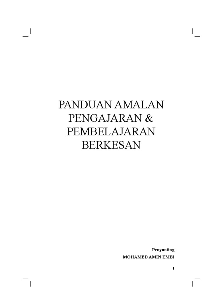 Panduan Amalan Pengajaran Pembelajaran Berkesan