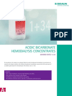 Mix Acidic Bicarbonate Concentrates at 1+34 Ratio for Hemodialysis