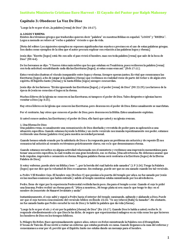 La Voz de Dios y la Sanidad Divina | PDF | Cristo (título) | Iglesia ...