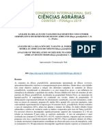 ANÁLISE DA RELAÇÃO DO TAMANHO DAS SEMENTES COM O PODER GERMINATIVO EM SEMENTES DE MOGNO AFRICANO Khaya Grandifoliola C. D. C. (Welw) .