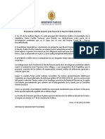 Comunicado de La Fiscalía Sobre La Declaración de Pedro Castillo