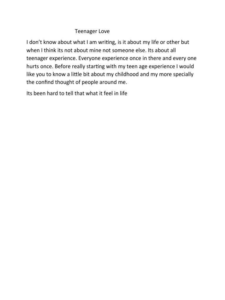 Understanding Teenage Love Experiences | PDF