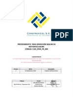 PROCEDIMIENTO PARA OPERACIÓN SEGURA DE MOTONIVELADORA