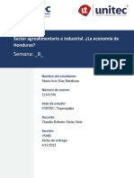 Cuadro Comparativo Sector Agroalimentario e Industrial, Productividad y Alto Consumo en Honduras