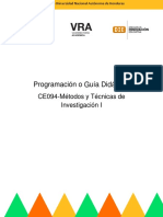 Programacion Didactica Métodos y Tecnicas de Investigación I