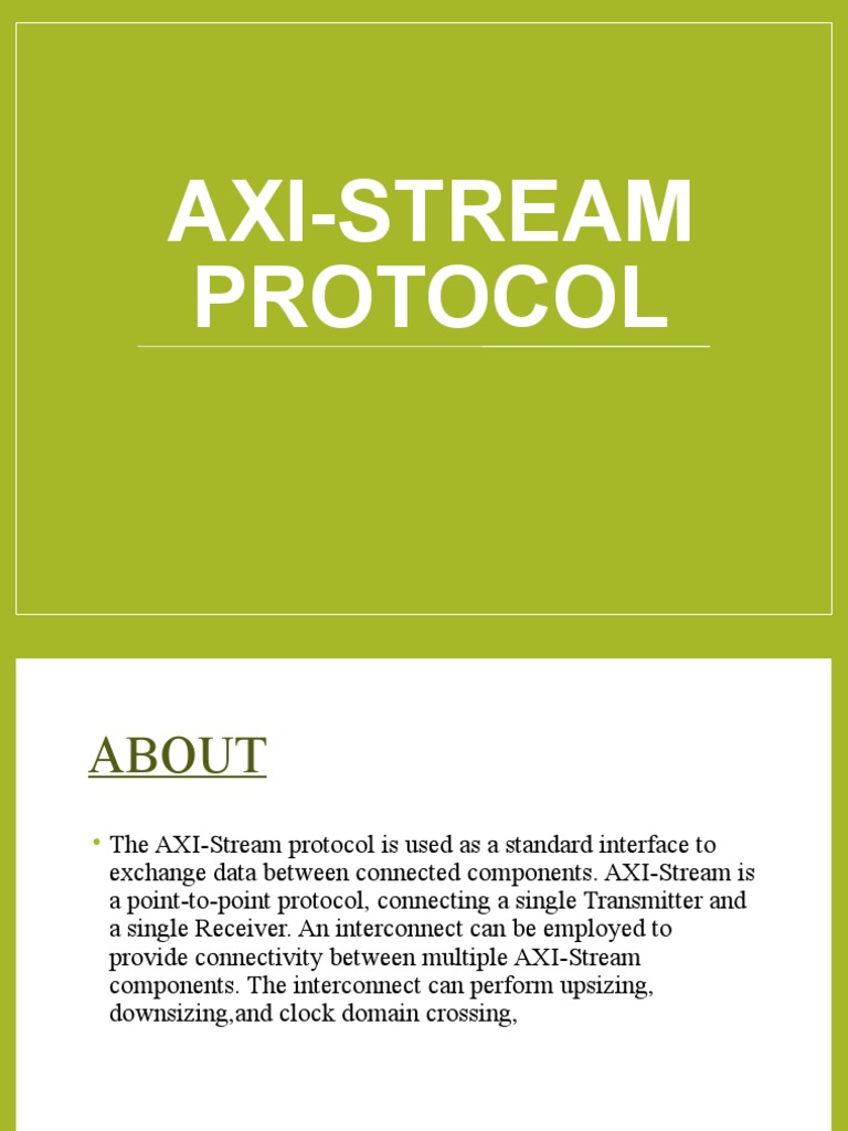 AXI-Stream Protocol Overview | PDF | Network Packet | Internet Protocols