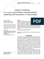Uncertainty Avoidance Moderates The Relationship Between Transformational Leadership and Innovation: A Meta-Analysis