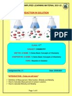 Reaction in Solution: Daily Dose: Simplified Learning Material 2021-22