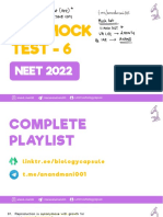Live Mock Test - 6: NEET 2022