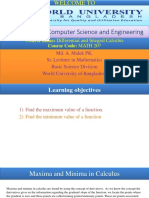 Department of Computer Science and Engineering: Course Name: Differential and Integral Calculus Course Code: MATH 207