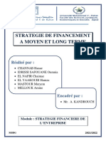 STRATEGIE DE FINANCEMENT Rapport