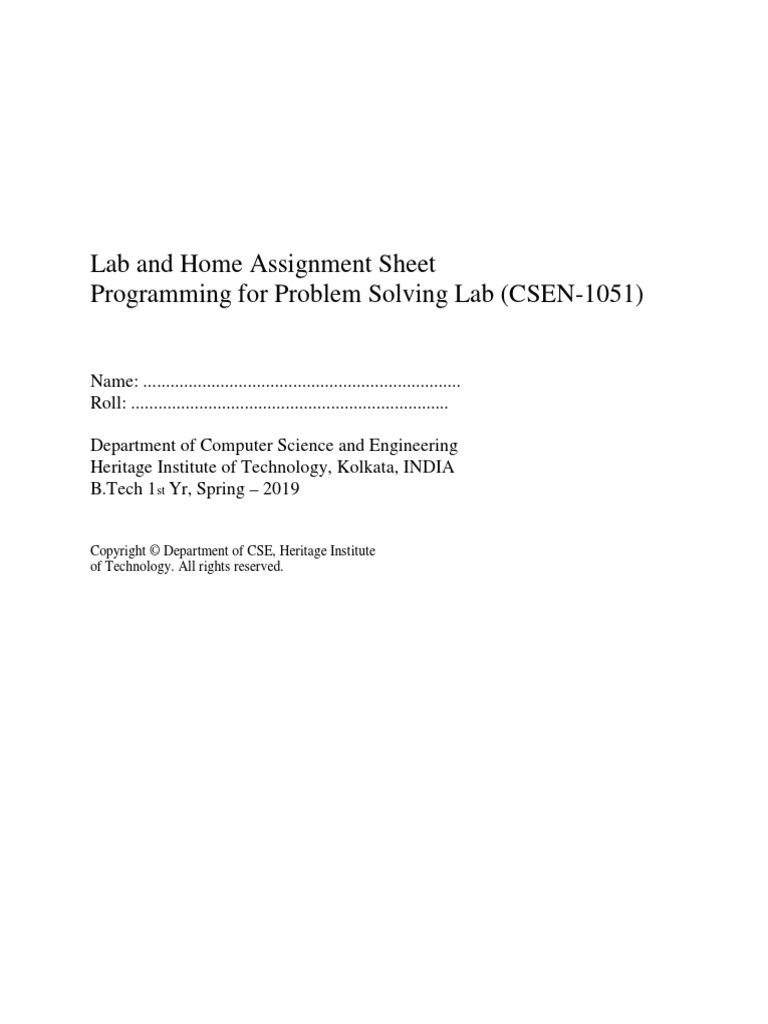 Lab and Home Assignment Sheet - 2022 | PDF | Matrix (Mathematics ...