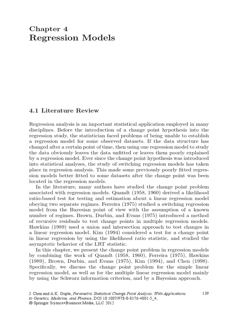 Regression Models: 4.1 Literature Review | PDF | Regression Analysis ...