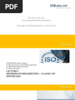 ISO/ IEC 27001:2013 Lead Implementer Training Trainer: Trivesh Sharma, Oyuntugs B