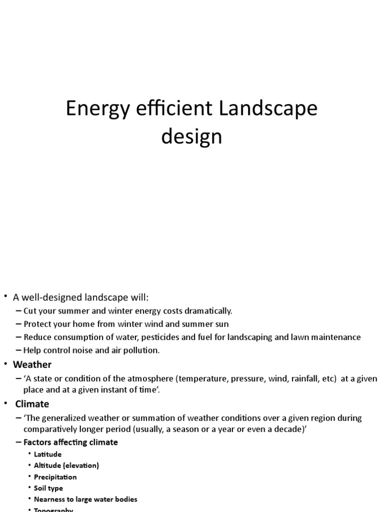 Energy Efficient Landscape Design | PDF | Climate | Nature