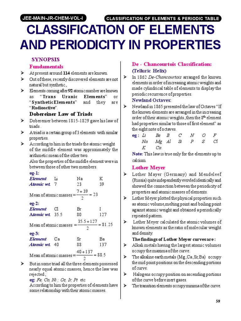 2 - PERIODIC TABLE SYNOPSIS-59-75.pmd | PDF | Ion | Periodic Table