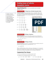 Finding Sums of Infi Nite Geometric Series 8.4: Essential Question Essential Question