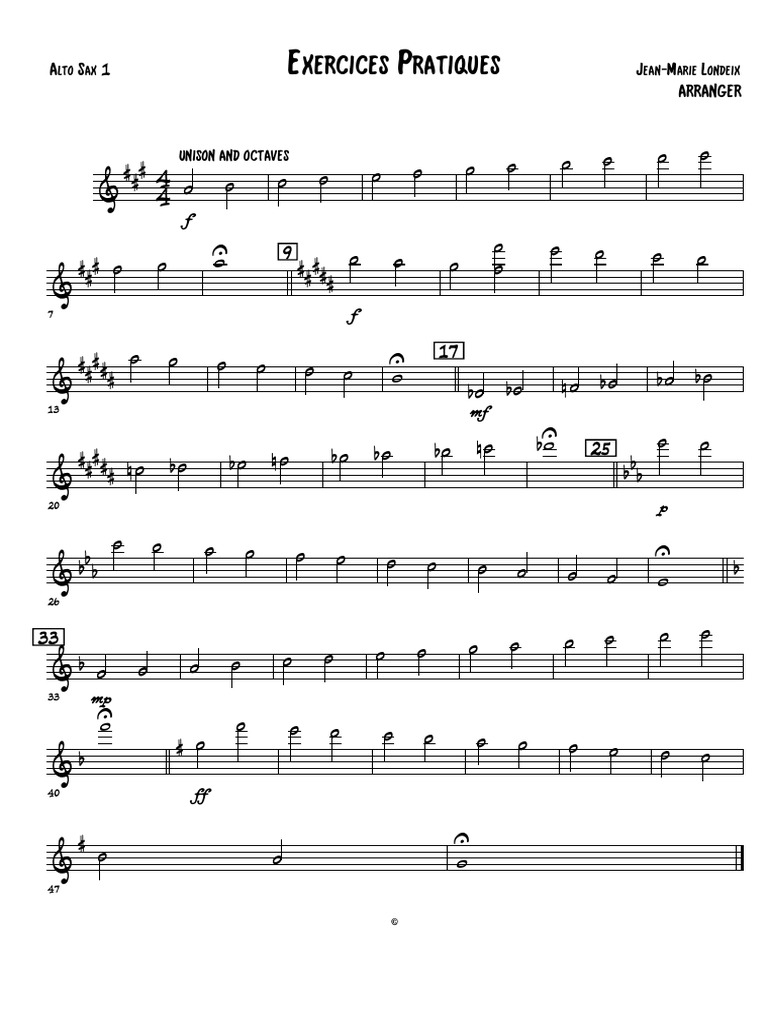 Exercises Alto Sax 1 PDF