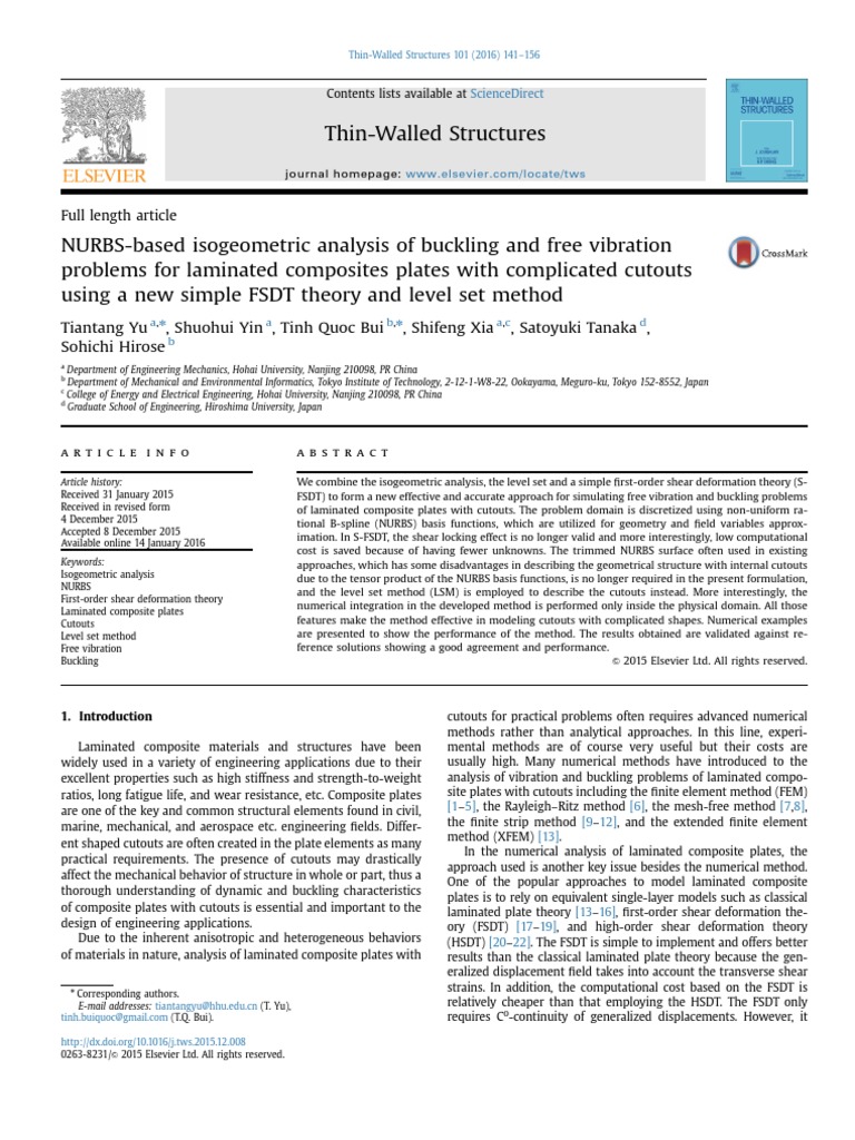 NURBSbased isogeometric analysis of buckling and free vibration