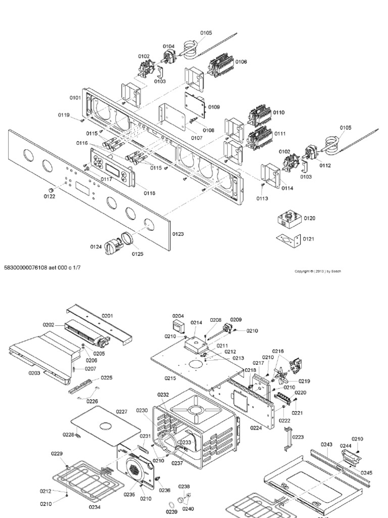 BOSCH WALL OVEN HBL 655 A UC ExplodedView PDF