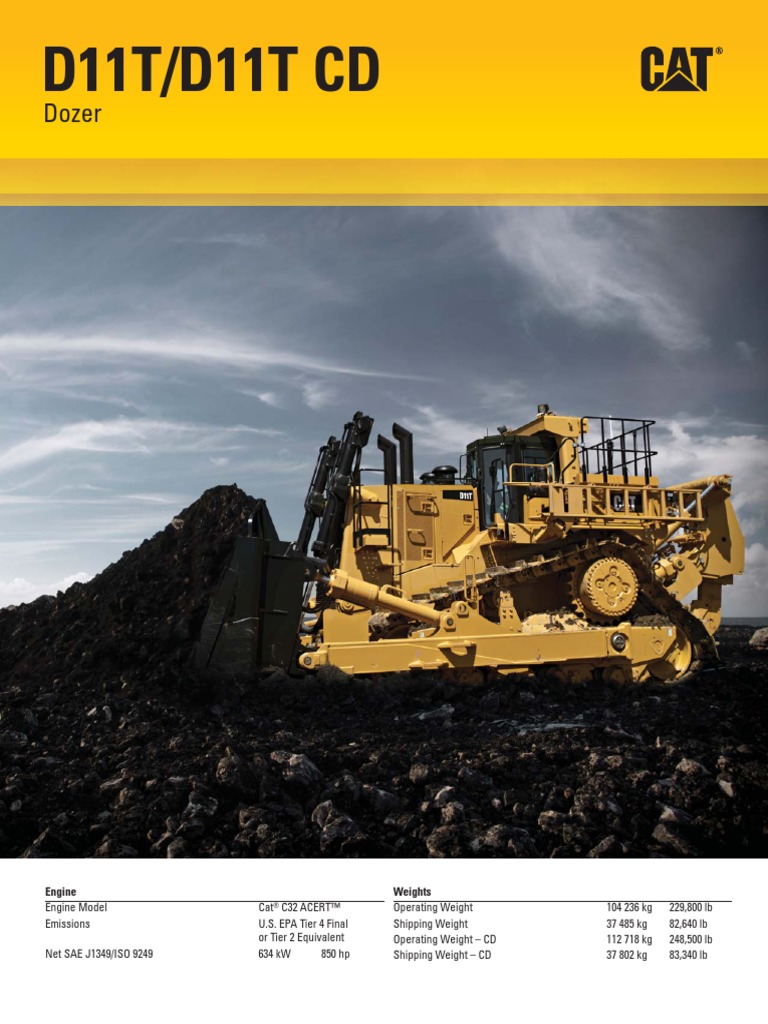 D11T/D11T CD: Dozer | PDF | Horsepower | Diesel Engine