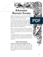 The Burning Wheel Monster Burner - Errata