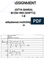 Aditya Bansal - QT Assignment-2