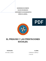 El Preaviso y Las Prestaciones Sociales