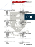 Ejercicio General Categorias Gramaticales (Gramática)