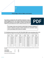 Percentage Uniform Marks and Grades: Appendix 1