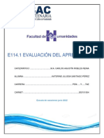 E114.1 Evaluación Del Aprendizaje Ii: Escuela de Vacaciones Junio 2022