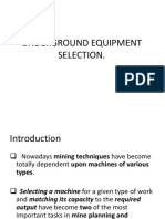 Underground Equipment Selection