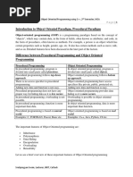 Introduction To Object Oriented Paradigm, Procedural Paradigm