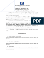 Colegio Privado Sagrada Familia - Informe de avance del Proyecto Educativo de 3er año de Ciencias Sociales