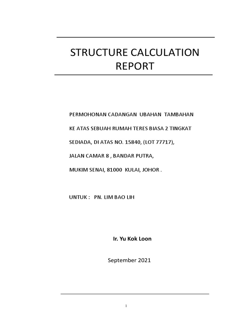 Teres House Structural Design Report | PDF | Beam (Structure ...