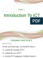 Topic 1. INTRODUCTION TO ICT
