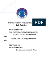 Lab Activity: Introduction To Bioinformatcs