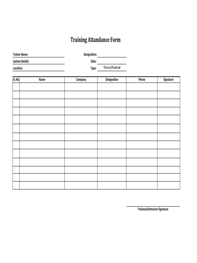 BAFFESCO - Training Attandance Form | PDF | Career & Growth | Law