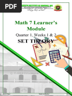 Math 7 Learner's: Quarter 1, Weeks 1 & 2