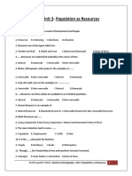 MCQ Unit 3-Population As Resources