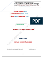 Chetan B. Wankhede Constitution Law-I Assignment Answers