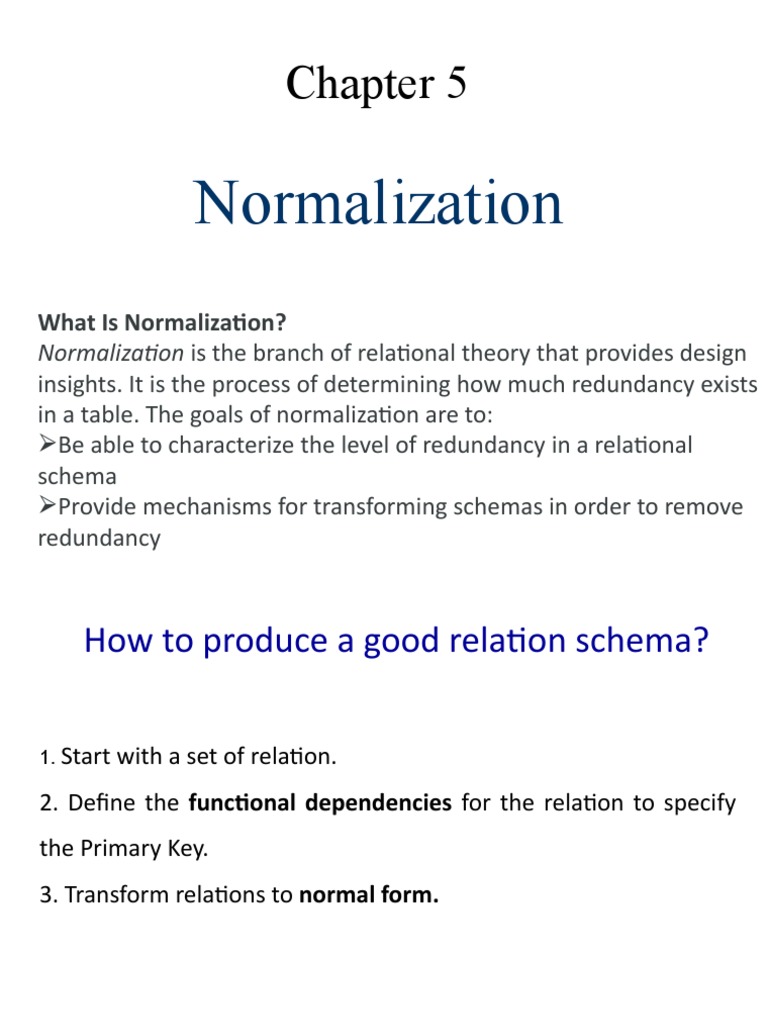 Chapter 6. Functional Dependancy & Normalization | PDF | Information ...