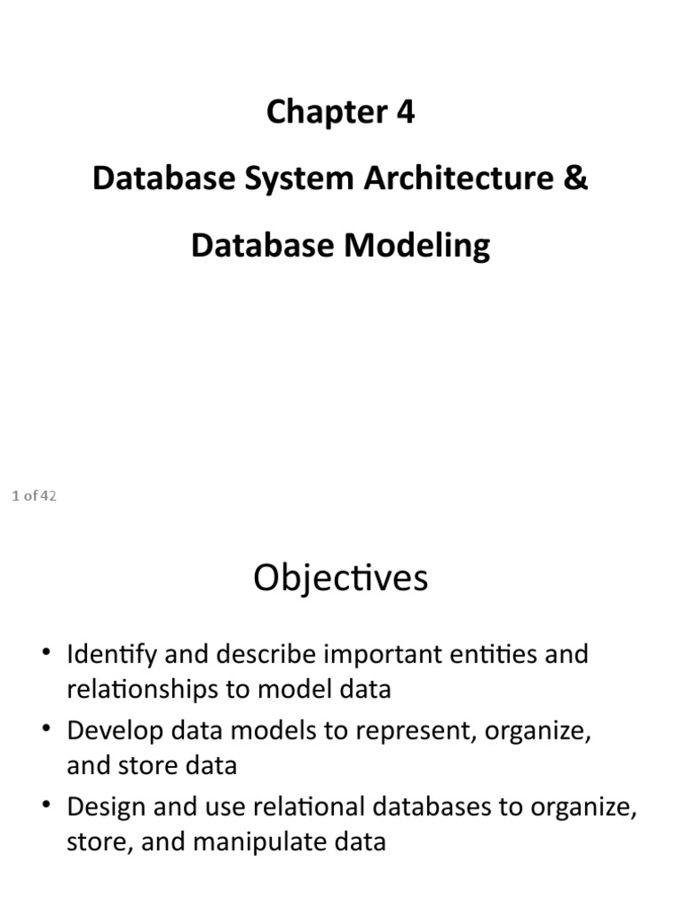 Chapter 4. Database System Architecture & Modeling | PDF | Data Model ...