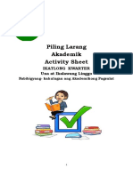Activity Sheet Piling Larang AKAD - 3rd Quarter Week 1-2