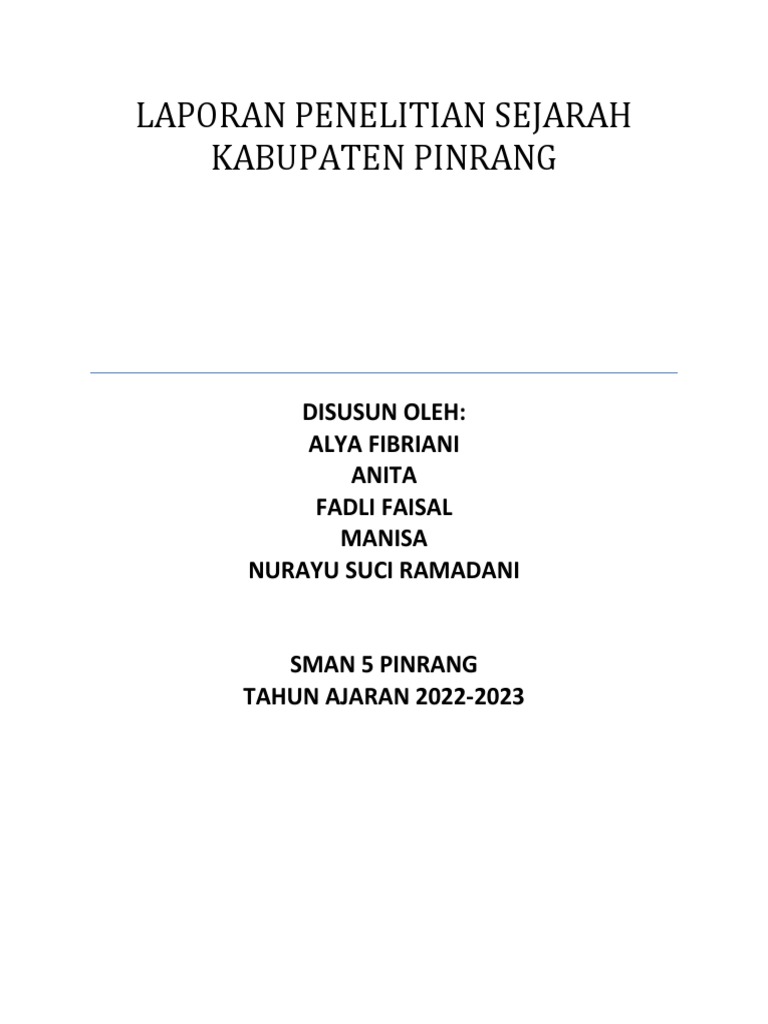Sejarah Kabupaten Pinrang | PDF | Kajian Bahasa Asing