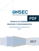 Manual de Normas, Procesos y Procedimientos Oficina Nacional de Servicio Civil Onsec